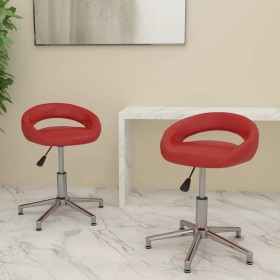 Swivel Dining Chairs 2 Pcs Red Red Synthetic Leather by vidaXL, dining chairs - Ref: Foro24-333325, Price: 91,99 €, Discount: %