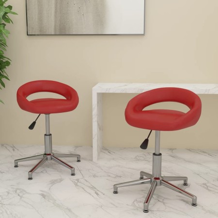 Swivel Dining Chairs 2 Pcs Red Red Synthetic Leather by vidaXL, dining chairs - Ref: Foro24-333325, Price: 91,77 €, Discount: %