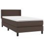 Cama box spring con colchón cuero sintético marrón 100x200 cm de vidaXL, Camas y somieres - Ref: Foro24-3130706, Precio: 342,...