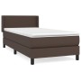 Cama box spring con colchón cuero sintético marrón 100x200 cm de vidaXL, Camas y somieres - Ref: Foro24-3130646, Precio: 346,...