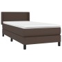 Cama box spring con colchón cuero sintético marrón 100x200 cm de vidaXL, Camas y somieres - Ref: Foro24-3130646, Precio: 346,...