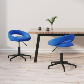 Swivel dining chairs 2 pcs blue velvet by vidaXL, dining chairs - Ref: Foro24-333347, Price: 75,07 €, Discount: %