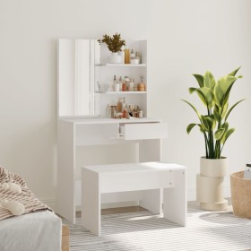 White dressing table set 74.5x40x141 cm by vidaXL, Bedroom Dressers - Ref: Foro24-3114139, Price: 104,99 €, Discount: %