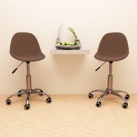 Swivel dining chairs 2 units brown fabric by vidaXL, dining chairs - Ref: Foro24-333416, Price: 81,84 €, Discount: %