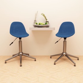 Swivel dining chairs 2 units blue fabric by vidaXL, dining chairs - Ref: Foro24-333443, Price: 65,99 €, Discount: %