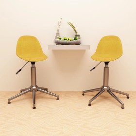 Swivel dining chairs 2 units mustard yellow fabric by vidaXL, dining chairs - Ref: Foro24-333446, Price: 68,99 €, Discount: %