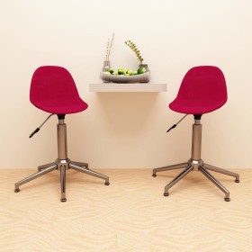 Swivel dining chairs 2 units red wine red fabric by vidaXL, dining chairs - Ref: Foro24-333447, Price: 65,99 €, Discount: %