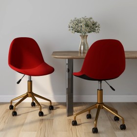 Swivel dining chairs 2 units red velvet by vidaXL, dining chairs - Ref: Foro24-333501, Price: 83,99 €, Discount: %