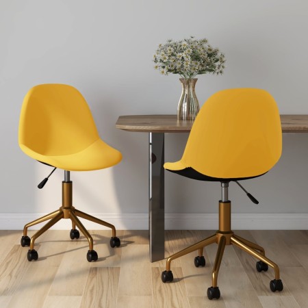 Swivel dining chairs 2 pcs mustard yellow velvet by vidaXL, dining chairs - Ref: Foro24-333502, Price: 83,99 €, Discount: %