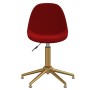 Red velvet swivel dining chair by vidaXL, dining chairs - Ref: Foro24-333512, Price: 77,83 €, Discount: %