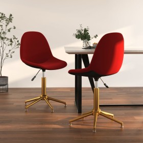 Swivel dining chairs 2 units red velvet by vidaXL, dining chairs - Ref: Foro24-333523, Price: 77,11 €, Discount: %