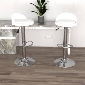 Kitchen stools 2 units white synthetic leather by vidaXL, Kitchen stools - Ref: Foro24-333555, Price: 110,15 €, Discount: %