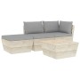 Garden furniture made of 4-piece pallets and fir wood cushions by vidaXL, Garden sets - Ref: Foro24-3063433, Price: 230,70 €,...