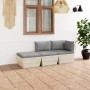 Garden furniture made of 3-piece pallets and fir wood cushions by vidaXL, Garden sets - Ref: Foro24-3063421, Price: 203,86 €,...