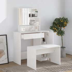 Glossy white vanity set 86.5x35x136 cm by vidaXL, Bedroom Dressers - Ref: Foro24-3114151, Price: 122,99 €, Discount: %