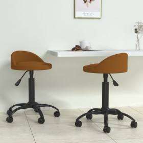 Swivel dining chairs 2 units brown velvet by vidaXL, dining chairs - Ref: Foro24-333641, Price: 67,99 €, Discount: %