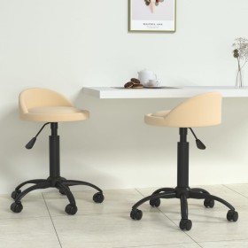 Swivel dining chairs 2 pcs cream velvet by vidaXL, dining chairs - Ref: Foro24-333642, Price: 66,99 €, Discount: %