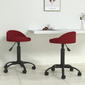 Sillas de comedor giratorias 2 unidades terciopelo rojo tinto de vidaXL, Sillas de comedor - Ref: Foro24-333649, Precio: 67,1...