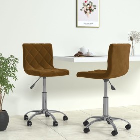 Swivel dining chairs 2 units brown velvet by vidaXL, dining chairs - Ref: Foro24-333751, Price: 90,99 €, Discount: %