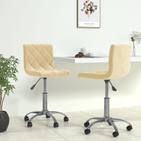 Swivel dining chairs 2 pcs cream velvet by vidaXL, dining chairs - Ref: Foro24-333752, Price: 90,28 €, Discount: %