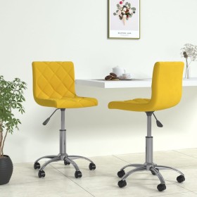 Sillas de comedor giratorias 2 uds terciopelo amarillo mostaza de vidaXL, Sillas de comedor - Ref: Foro24-333760, Precio: 90,...