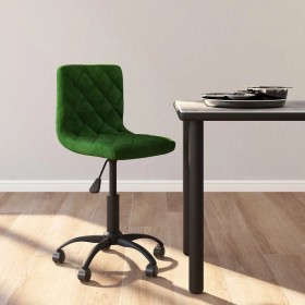 Silla de comedor giratoria de terciopelo verde oscuro de vidaXL, Sillas de comedor - Ref: Foro24-333767, Precio: 77,99 €, Des...