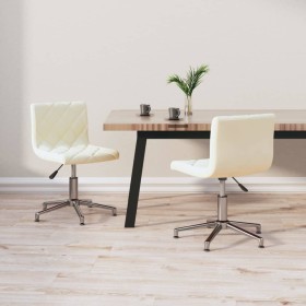 Swivel dining chairs 2 pcs cream velvet by vidaXL, dining chairs - Ref: Foro24-333796, Price: 95,46 €, Discount: %