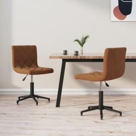 Swivel dining chairs 2 units brown velvet by vidaXL, dining chairs - Ref: Foro24-333817, Price: 78,99 €, Discount: %