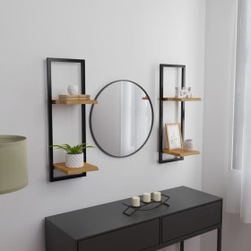 Wall shelves 2 units solid acacia wood 25x25x75 cm by vidaXL, Shelves and shelves - Ref: Foro24-338462, Price: 62,99 €, Disco...