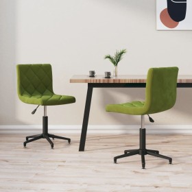 Swivel dining chairs 2 units light green velvet by vidaXL, dining chairs - Ref: Foro24-333821, Price: 96,99 €, Discount: %