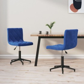 Swivel dining chairs 2 pcs blue velvet by vidaXL, dining chairs - Ref: Foro24-333823, Price: 82,99 €, Discount: %