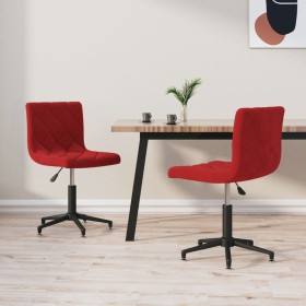 2pcs Red Wine Red Velvet Swivel Dining Chairs by vidaXL, dining chairs - Ref: Foro24-333825, Price: 94,99 €, Discount: %