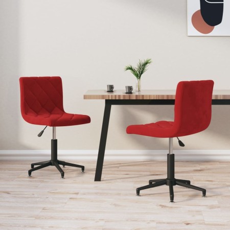 2pcs Red Wine Red Velvet Swivel Dining Chairs by vidaXL, dining chairs - Ref: Foro24-333825, Price: 94,91 €, Discount: %