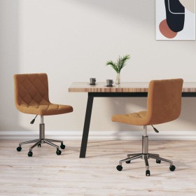 Swivel dining chairs 2 units brown velvet by vidaXL, dining chairs - Ref: Foro24-333839, Price: 95,99 €, Discount: %