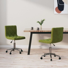 Swivel dining chairs 2 units light green velvet by vidaXL, dining chairs - Ref: Foro24-333843, Price: 95,99 €, Discount: %