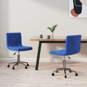 Swivel dining chairs 2 pcs blue velvet by vidaXL, dining chairs - Ref: Foro24-333845, Price: 95,87 €, Discount: %