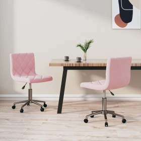 Swivel dining chairs 2 units pink velvet by vidaXL, dining chairs - Ref: Foro24-333846, Price: 122,99 €, Discount: %