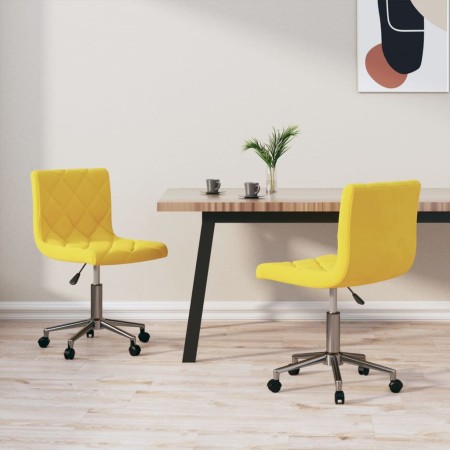 Swivel dining chairs 2 pcs mustard yellow velvet by vidaXL, dining chairs - Ref: Foro24-333848, Price: 95,87 €, Discount: %