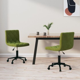 Swivel dining chairs 2 units light green velvet by vidaXL, dining chairs - Ref: Foro24-333865, Price: 78,15 €, Discount: %