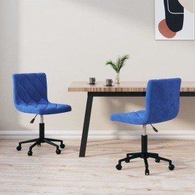 Swivel dining chairs 2 pcs blue velvet by vidaXL, dining chairs - Ref: Foro24-333867, Price: 79,42 €, Discount: %