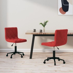 Swivel dining chairs 2 units red velvet by vidaXL, dining chairs - Ref: Foro24-333869, Price: 78,99 €, Discount: %