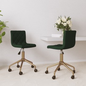 Swivel dining chairs 2 units dark green velvet by vidaXL, dining chairs - Ref: Foro24-333888, Price: 105,99 €, Discount: %