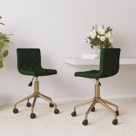 Swivel dining chairs 2 units dark green velvet by vidaXL, dining chairs - Ref: Foro24-333888, Price: 105,62 €, Discount: %