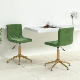 Swivel dining chairs 2 units dark green velvet by vidaXL, dining chairs - Ref: Foro24-333910, Price: 93,99 €, Discount: %