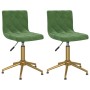 Sillas de comedor giratorias 2 unidades terciopelo verde oscuro de vidaXL, Sillas de comedor - Ref: Foro24-333910, Precio: 93...