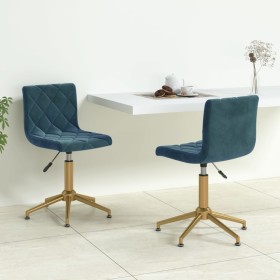 Swivel dining chairs 2 pcs blue velvet by vidaXL, dining chairs - Ref: Foro24-333911, Price: 108,99 €, Discount: %