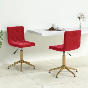 2pcs Red Wine Red Velvet Swivel Dining Chairs by vidaXL, dining chairs - Ref: Foro24-333913, Price: 93,04 €, Discount: %