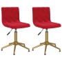 Sillas de comedor giratorias 2 uds terciopelo rojo vino tinto de vidaXL, Sillas de comedor - Ref: Foro24-333913, Precio: 93,9...