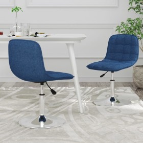 Swivel dining chairs 2 units blue fabric by vidaXL, dining chairs - Ref: Foro24-333929, Price: 85,33 €, Discount: %