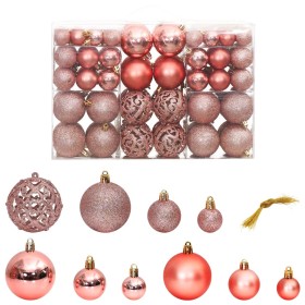 Christmas balls 100 units pink and pink 3 / 4 / 6 cm by vidaXL, Festive decorations - Ref: Foro24-356102, Price: 25,56 €, Dis...